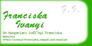franciska ivanyi business card